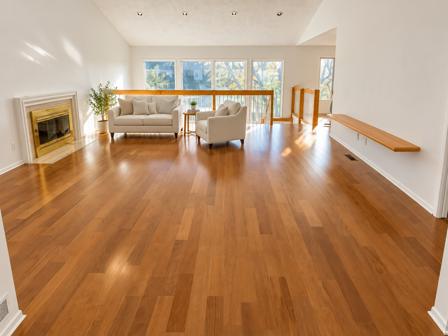 Choice Floor Covering hardwood installation, digitally retouched and virtually staged